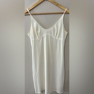 Vintage Lorraine Nylon Slip Dress — Size 36 — Adjustable Straps — Cream/Ivory